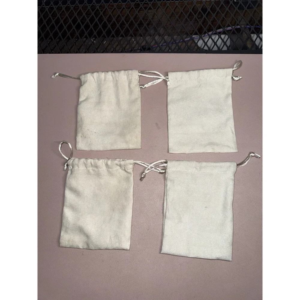 Kendra Scott Gray W/Gold Dust Bag‎ Jewelry Pouch Drawstring 4.0